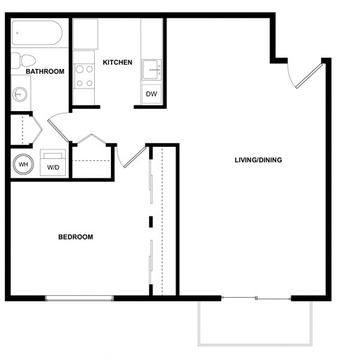 a floor plan of a house with a small footprint